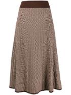 Polo Ralph Lauren Herringbone Pattern Knitted Skirt - Brown