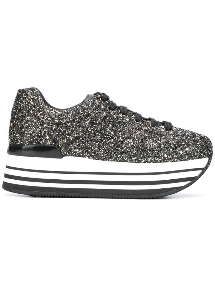 Hogan Glitter Platform Sneakers - Black