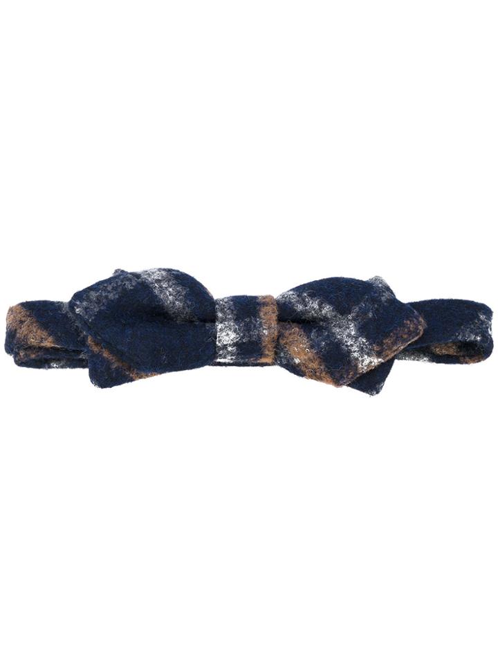 Al Duca D'aosta 1902 Checked Bow Tie - Blue