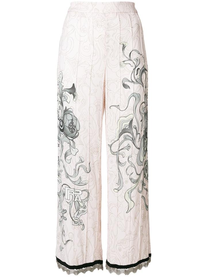 Prada Floral Sketch Trousers - Pink