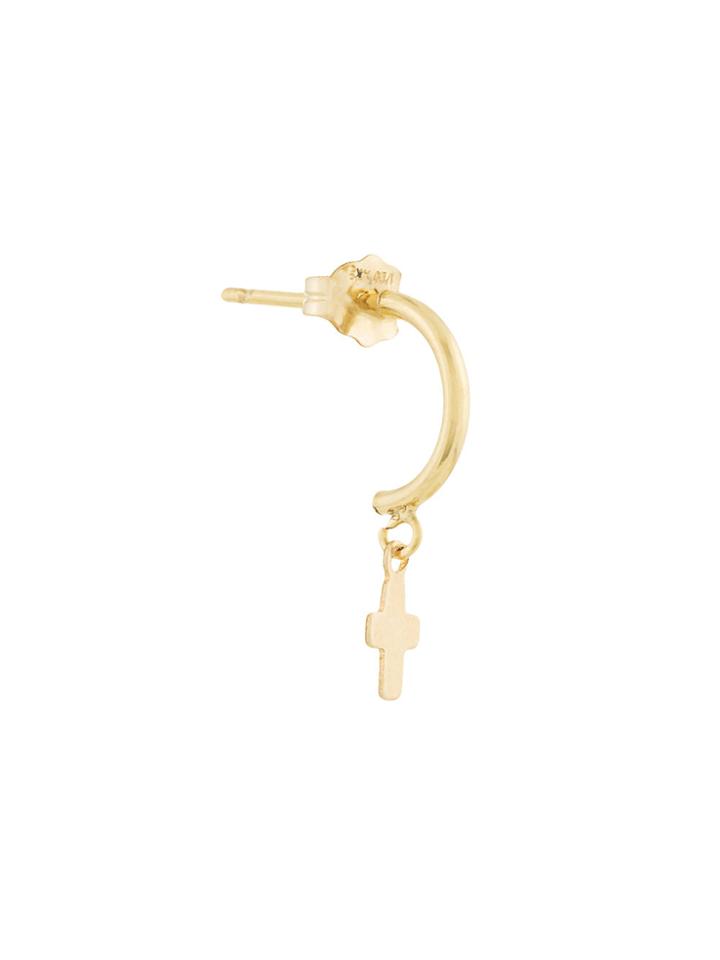 Petite Grand Gold Cross Mix And Match Earring - Metallic