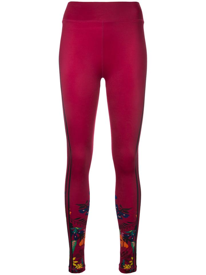 The Upside Floral Print Detail Leggings - Red
