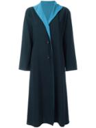 Issey Miyake Pre-owned Contrast Lapel Coat - Blue