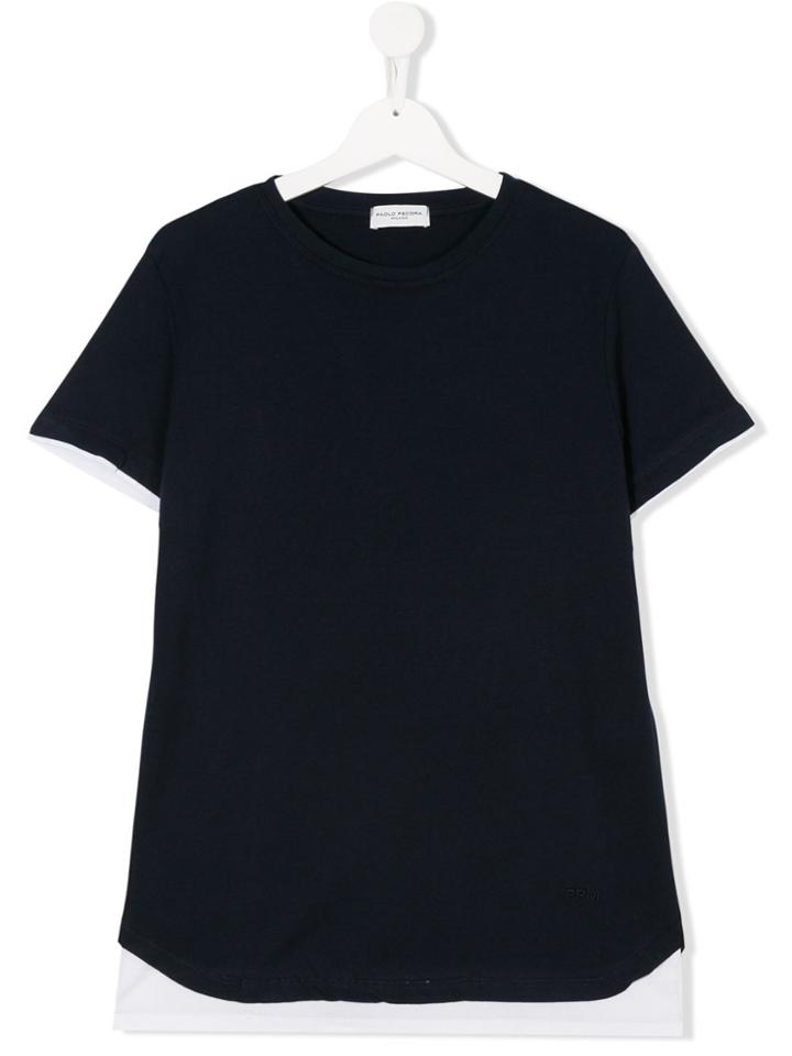 Paolo Pecora Kids Teen Layered T-shirt - Blue