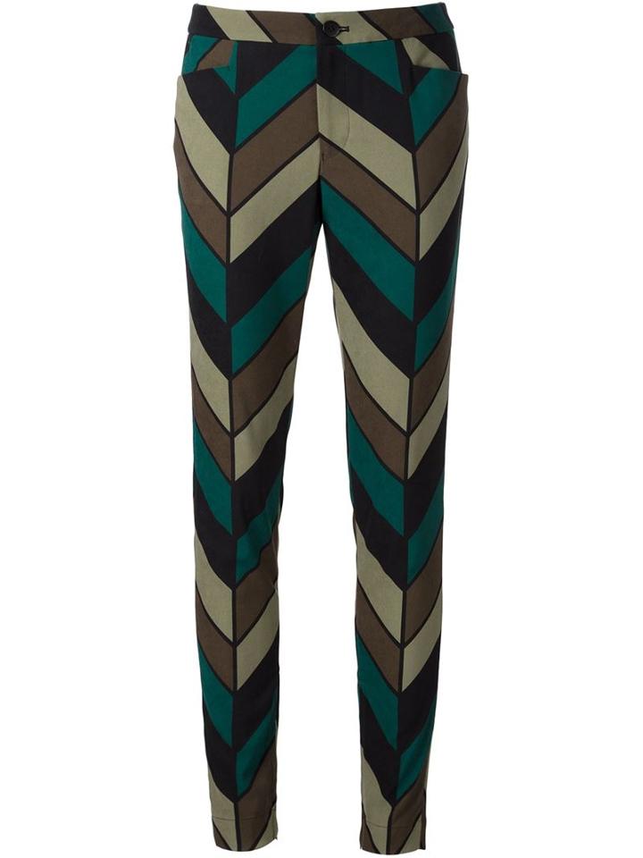 Issey Miyake Chevron Print Trousers