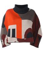 Quetsche Geometric Pattern Sweater, Women's, Size: 36, Brown, Silk/cashmere/wool