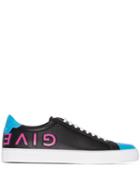 Givenchy Black And Turquoise Reverse Logo Sneakers