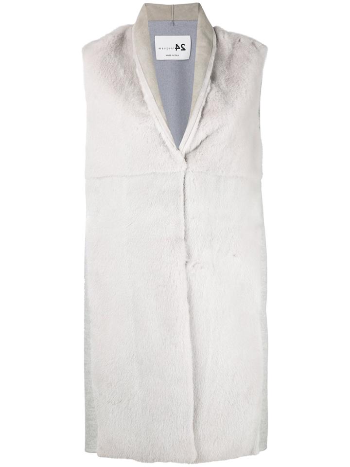 Manzoni 24 Concealed Fastening Sleeveless Jacket - Grey