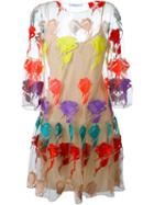 Blumarine Embroidered Tulle Layered Dress, Women's, Size: 42, Nude/neutrals, Polyester/polyamide/silk/spandex/elastane