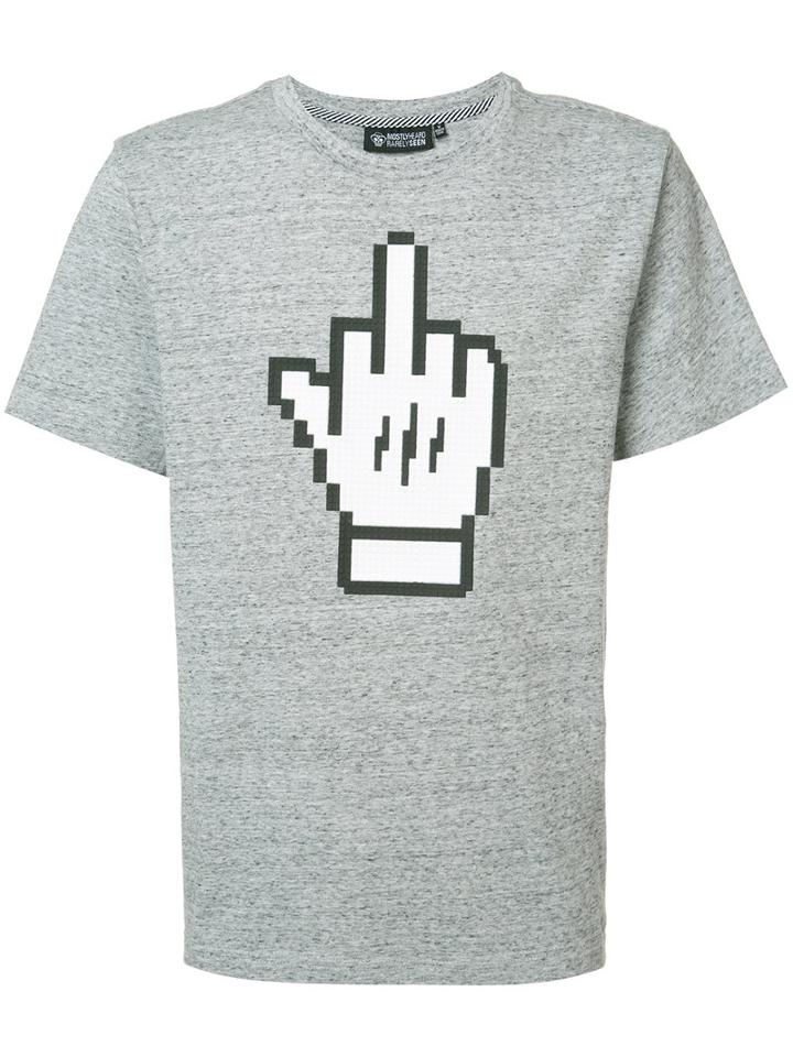 Mostly Heard Rarely Seen Middle Finger T-shirt, Size: Small, Grey, Cotton