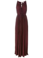 Lanvin Pleated Maxi Dress, Women's, Size: 36, Pink/purple, Cotton/polyester