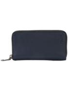 Coach Zip Around Phone Wallet In Pebble Leather - Blue