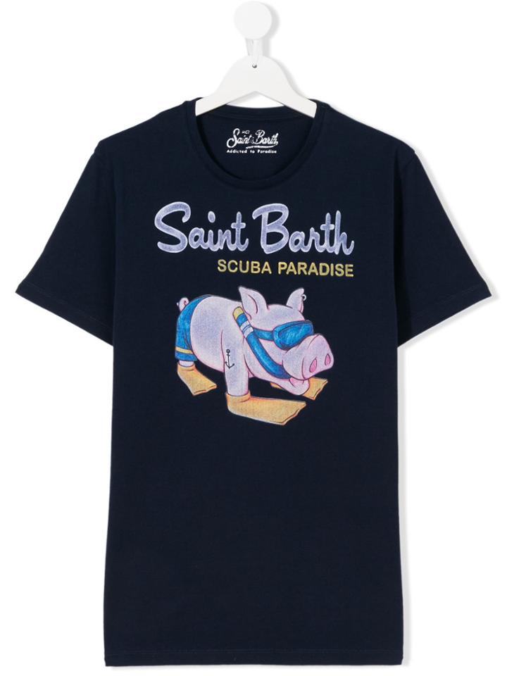 Mc2 Saint Barth Kids Teen Scuba Pig T-shirt - Blue