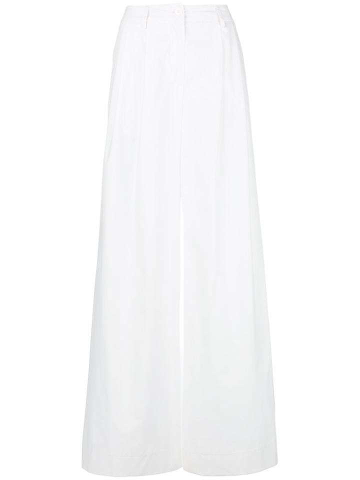 Blanca Flared High-waist Trousers - White