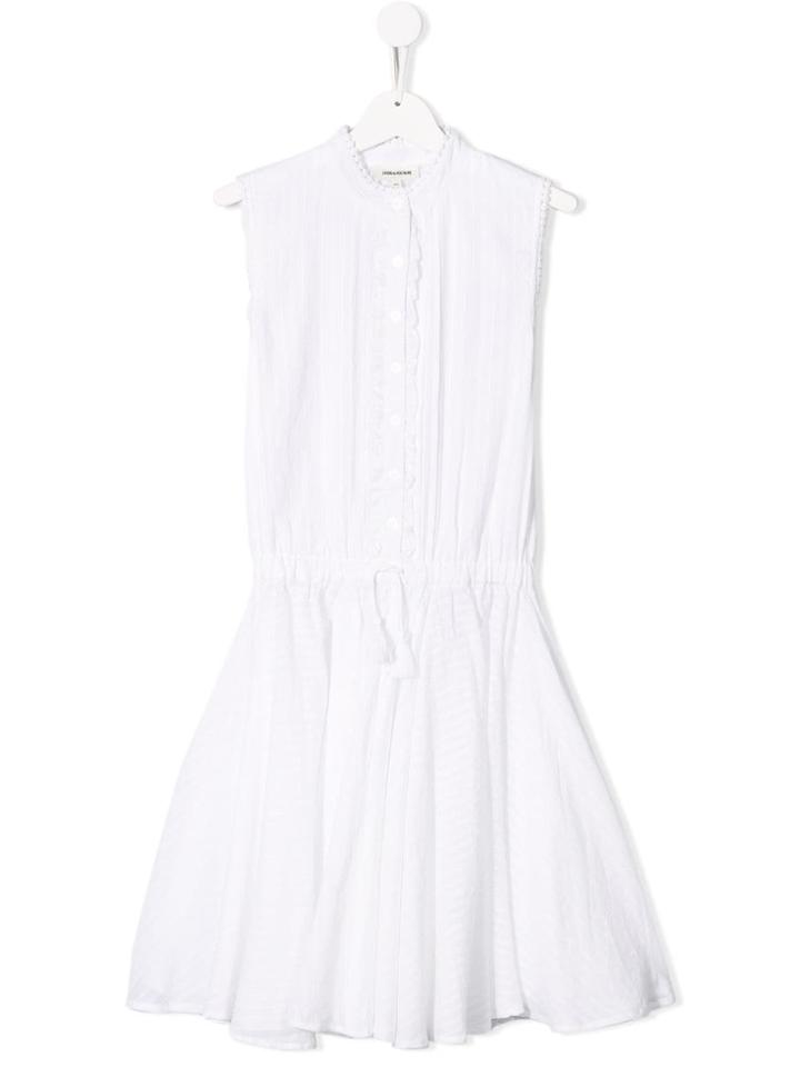 Zadig & Voltaire Kids Sleeveless Shirt Dress - White
