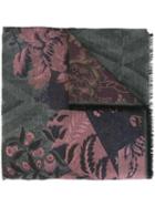 Etro Floral Pattern Scarf, Men's, Grey, Viscose/modal/cotton