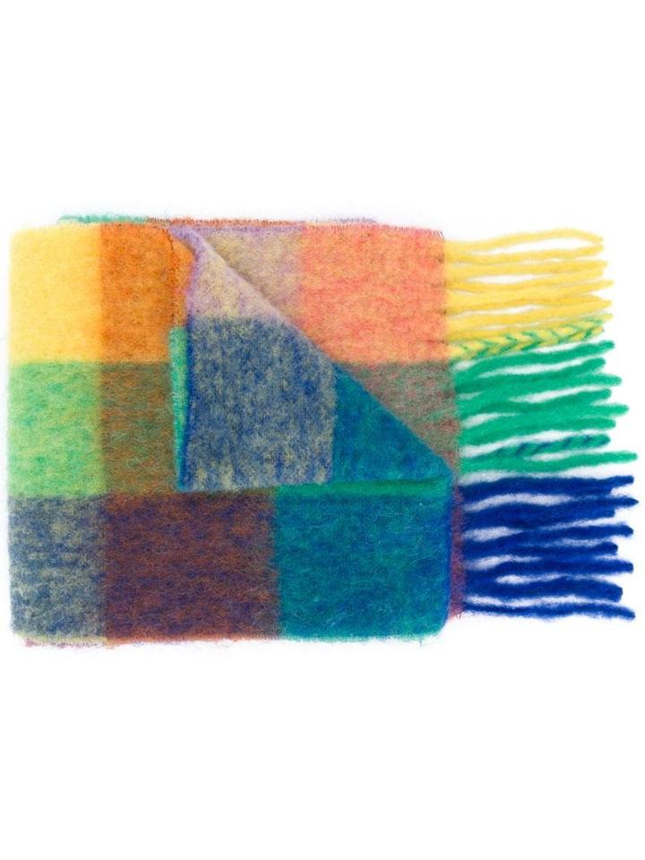 Acne Studios Checked Scarf - Blue