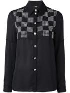 Versus Checked Bib Shirt, Women's, Size: 42, Black, Polyester