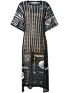 Stella Mccartney - Thanks Girls Print Midi Dress - Women - Cotton/polyamide/polyester/spandex/elastane - 44, Black, Cotton/polyamide/polyester/spandex/elastane