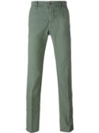 Incotex Slim Chino Trousers, Men's, Size: 38, Green, Cotton/polyester/spandex/elastane