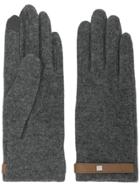Lauren Ralph Lauren Leather Trim Gloves - Grey