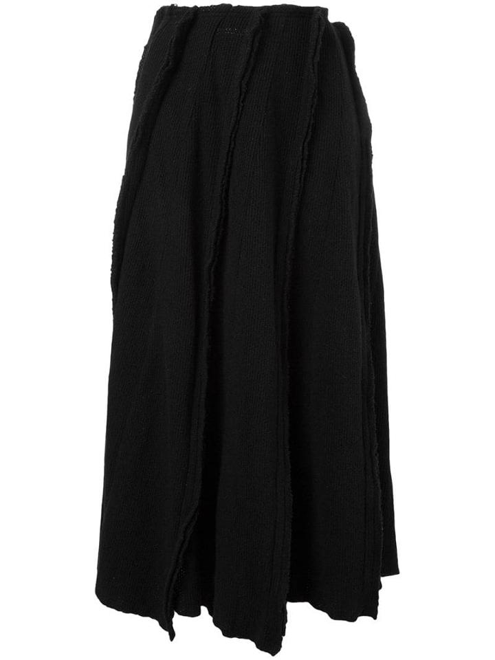 Comme Des Garçons Pre-owned Ribbed Knit Skirt - Black