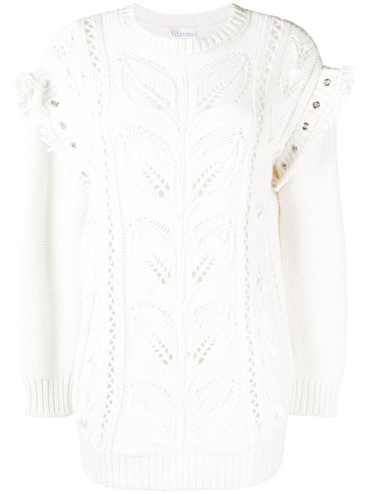 Red Valentino Longline Open-knit Sweater - Nude & Neutrals