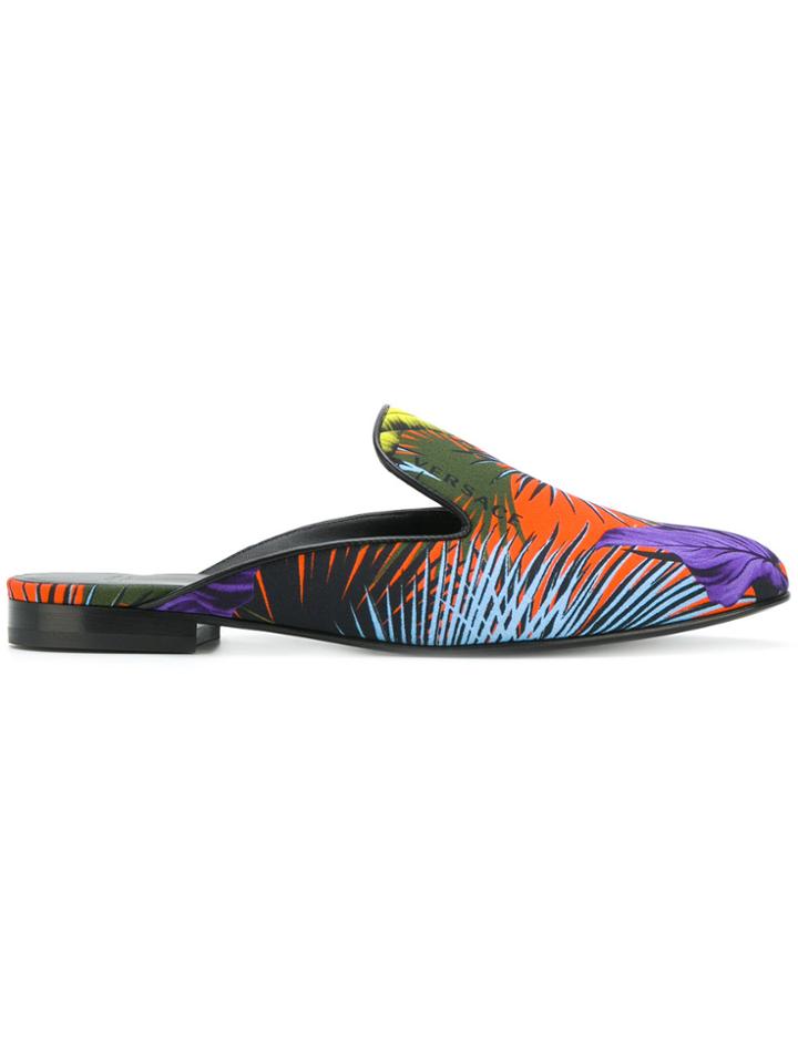 Versace Exotic Print Mules - Multicolour
