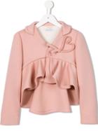 I Pinco Pallino Neoprene Ruffled Jacket, Girl's, Size: 10 Yrs, Pink/purple