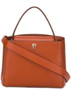 Valextra Triennale Topendol Tote, Women's, Brown, Calf Leather