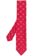 Kiton Diamond Print Tie - Red