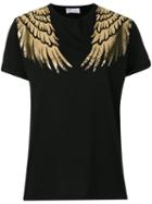 Red Valentino - Embroidered T-shirt - Women - Cotton/polyamide - L, Black, Cotton/polyamide