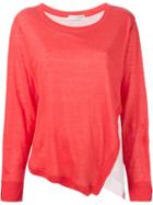 Tsumori Chisato Side Slit Layered Sweater, Women's, Size: 2, Red, Linen/flax