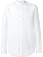Salvatore Piccolo Mandarin Collar Shirt, Men's, Size: 43, White, Cotton