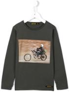 Finger In The Nose Motorcycle Print Top, Boy's, Size: 12 Yrs, Green