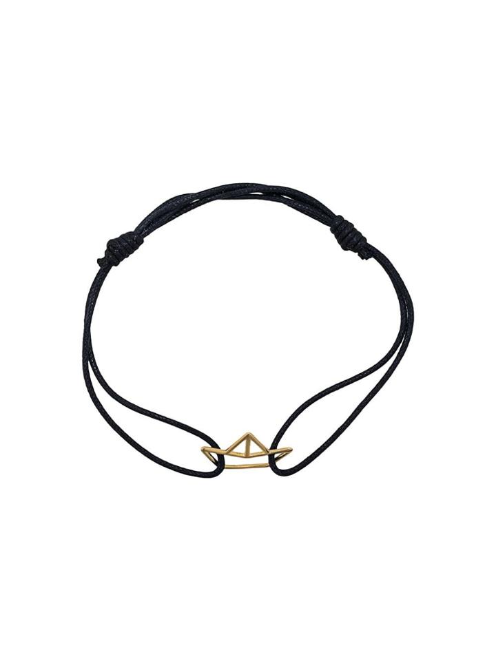 Aliita Boat Pendant Rope Necklace - Black