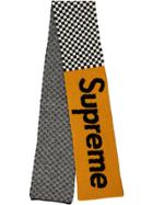 Supreme Logo Check Pattern Scarf - Yellow
