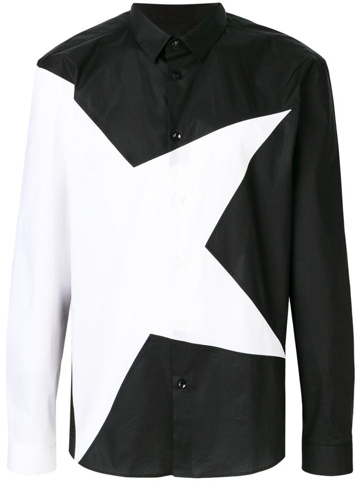 Versace Collection Two-tone Star Shirt - Black