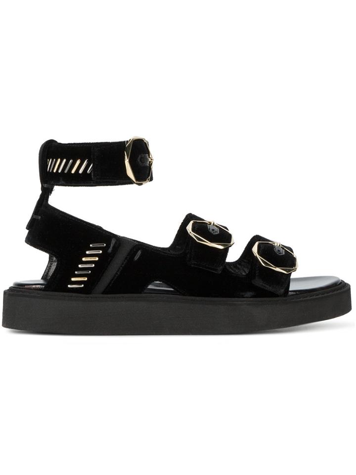 Nicholas Kirkwood Black Eva Strap Flatform Sandals