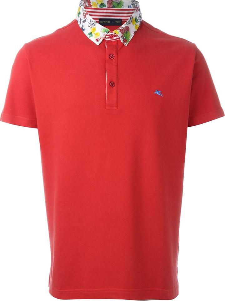Etro Floral Collar Polo Shirt