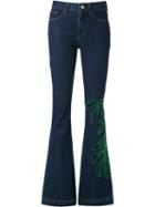 Martha Medeiros - Patch Flared Jeans - Women - Cotton - 38, Women's, Blue, Cotton