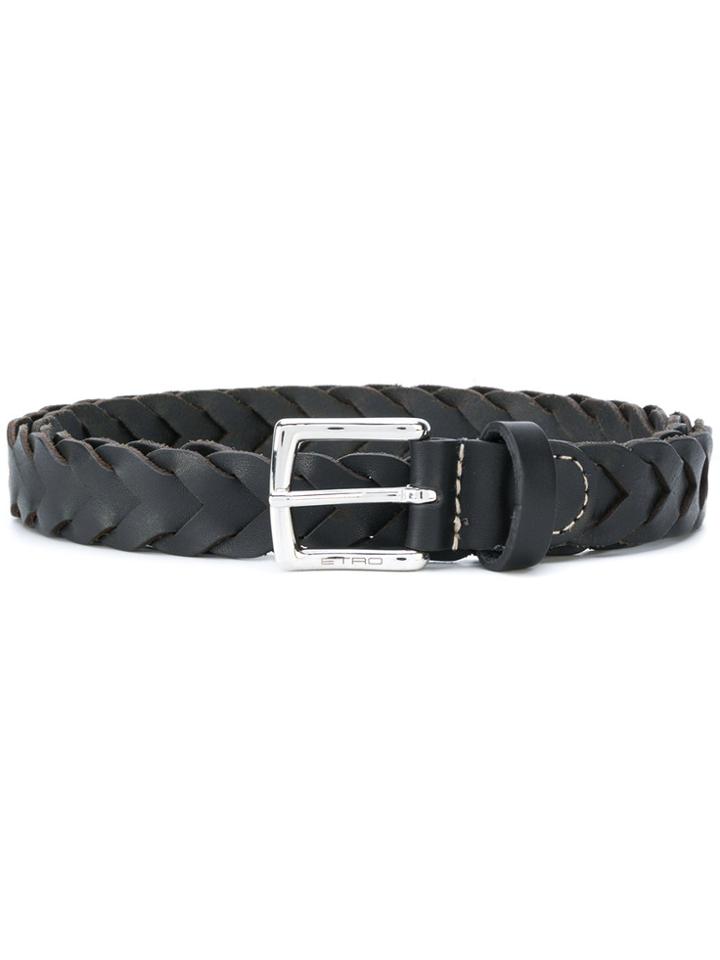 Etro Plaited Belt - Black