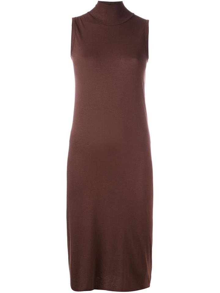 Rick Owens Lilies - Jersey Turtleneck Dress - Women - Cotton/polyamide/viscose - 42, Brown, Cotton/polyamide/viscose