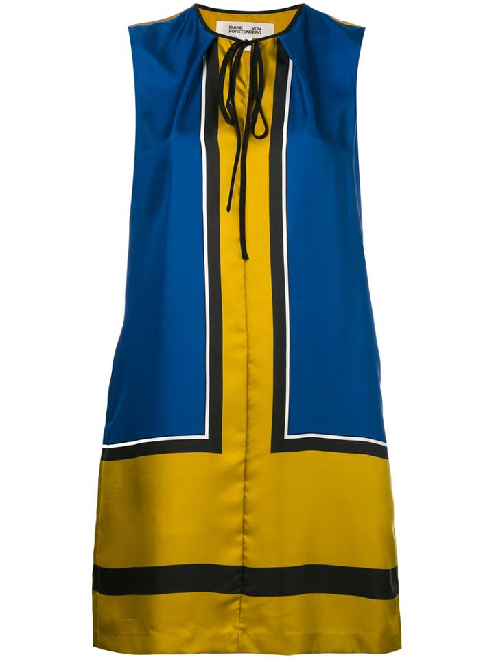 Diane Von Furstenberg - Colourblock Shift Dress - Women - Silk - 2, Women's, Green, Silk