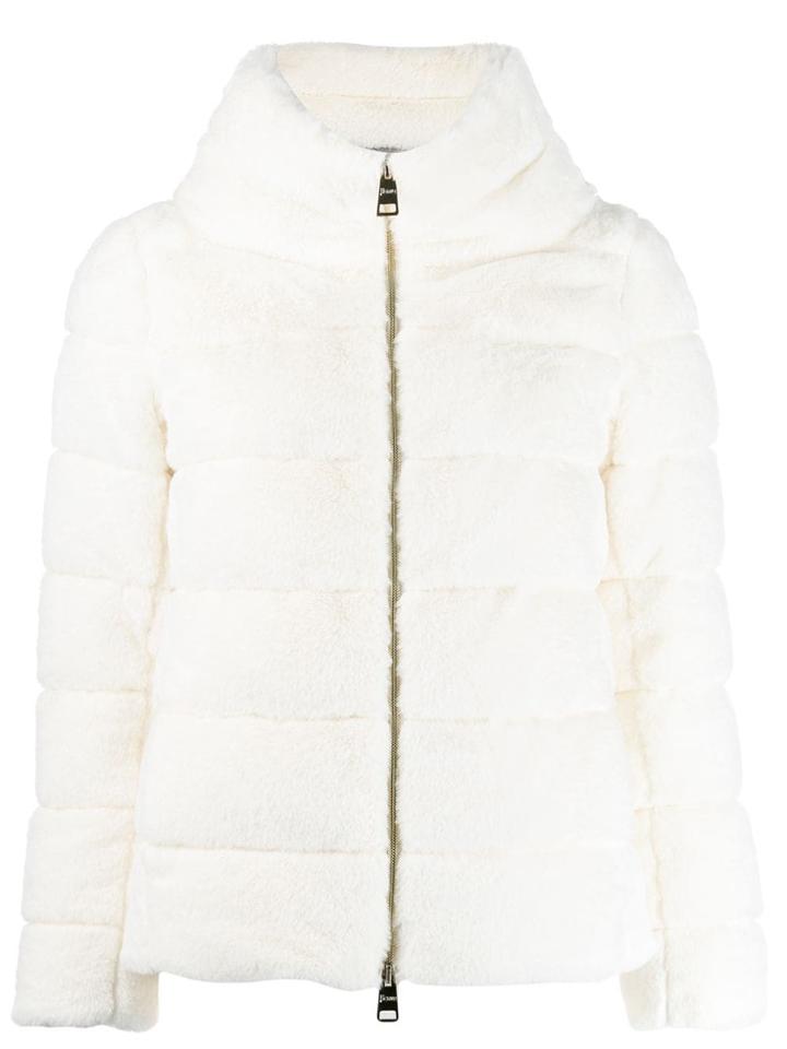 Herno Quilted Faux-fur Jacket - White