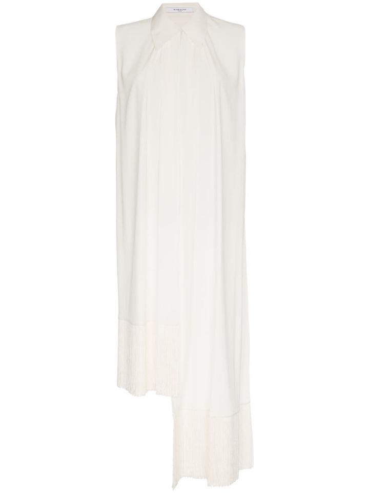 Givenchy Fringe-trimmed Silk-crepe Top - White