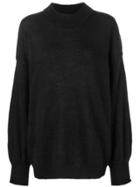 Fine Edge Oversized Turtleneck Sweater - Black