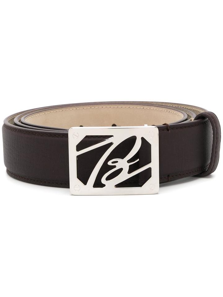 Brioni Logo Buckle Belt, Men's, Size: 95, Red, Calf Leather