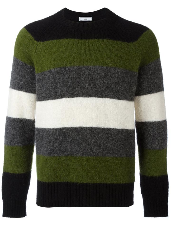 Ami Alexandre Mattiussi Raglan Sleeves Crewneck Sweater - Multicolour