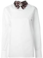 Marni Embellished Collar Blouse, Women's, Size: 42, White, Cotton